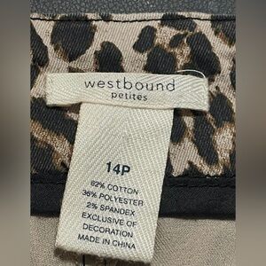 Westbound Petites Leopard Print Pull On Capris  14P